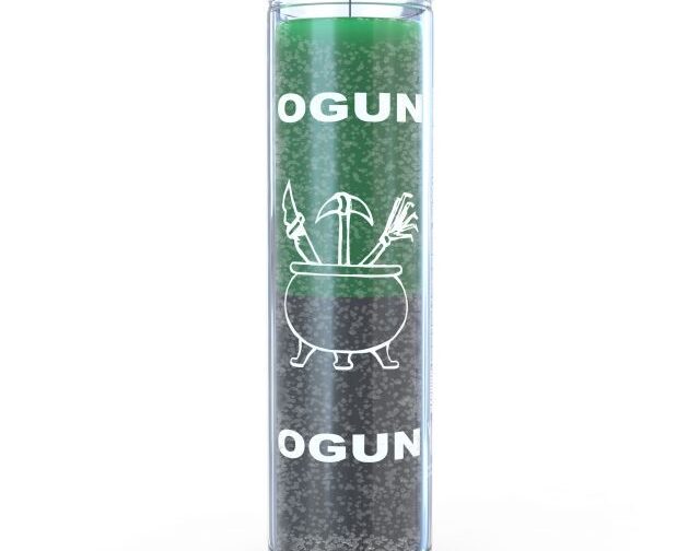 Orisha Ogun Bougie 7 jours, vert/noir